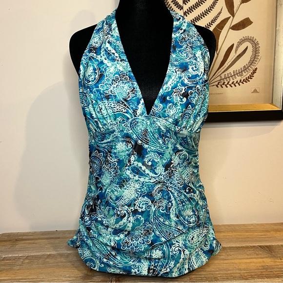 Holipick Ruched Halter Top Tankini & Bottom 2-Piece Swimsuit Set Large. NWT - Picture 5 of 9